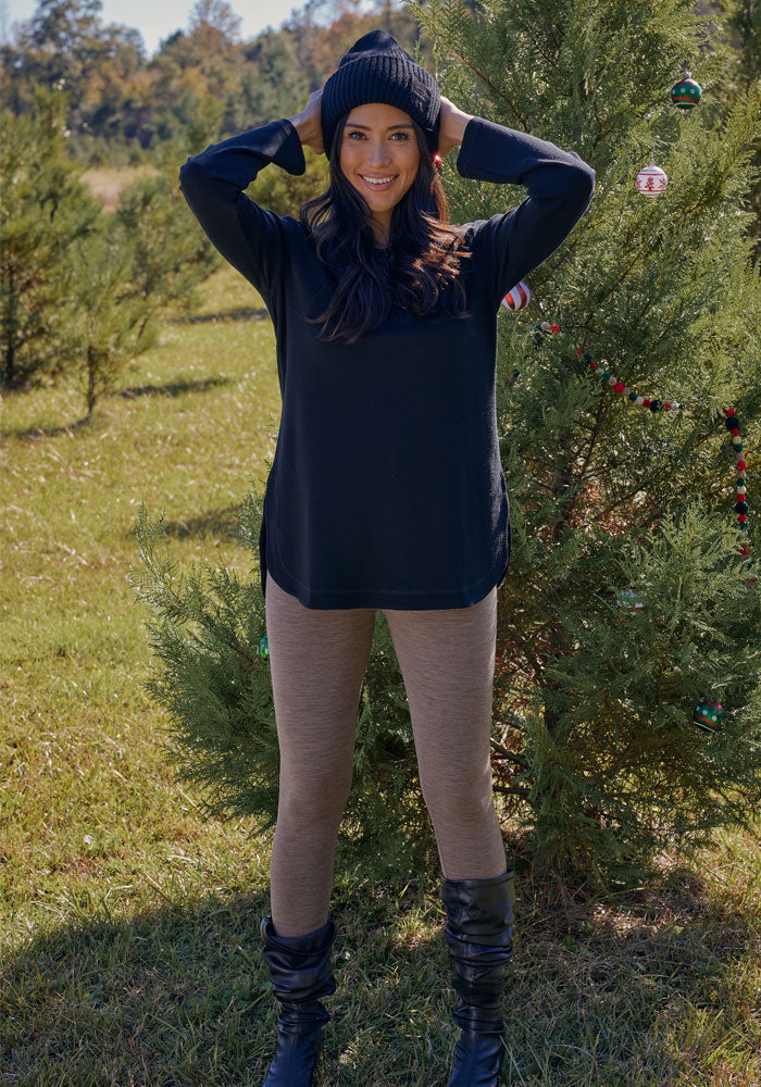 Long Tunic Top to Wear with Leggings | Blair Merino Wool Tunic – Woolx