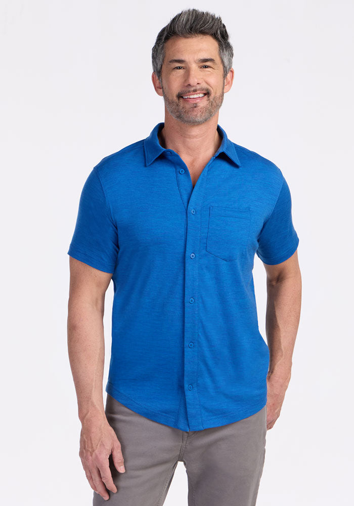 Endi Full Button Down Shirt - Glacial Blue Glacial Blue / XLG Endi Full Button Down Shirt - Glacial Blue Glacial Blue / XLG
