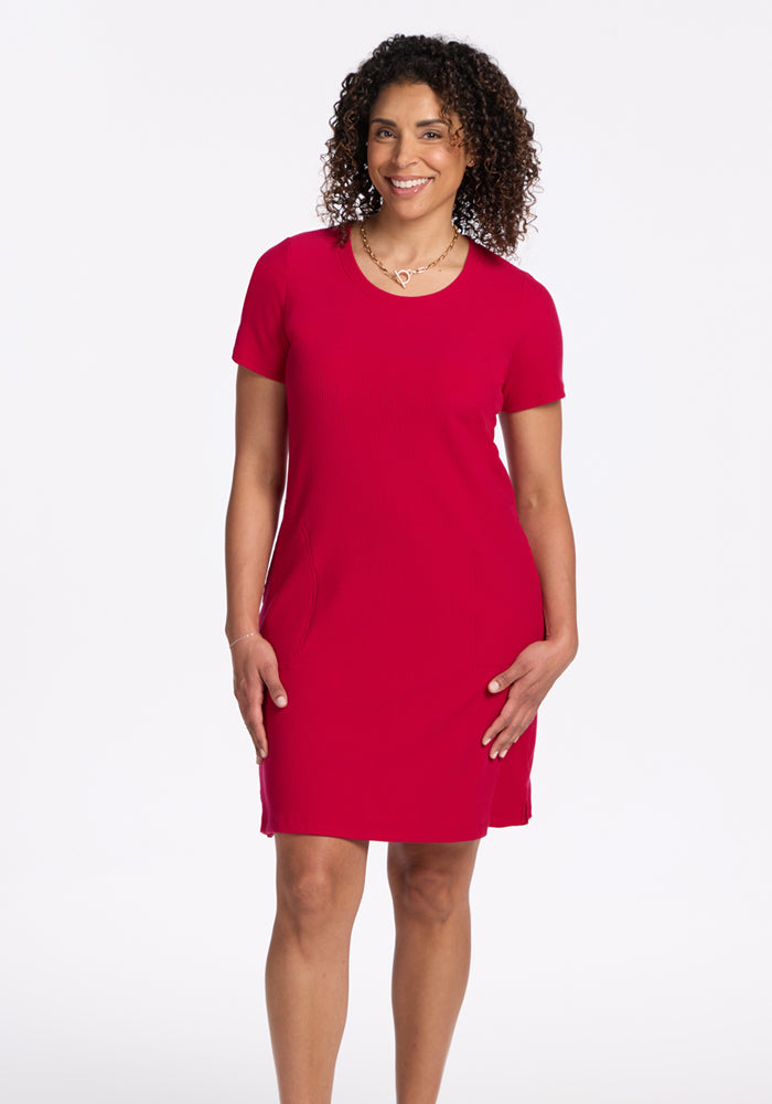 merino wool travel dress Harlowe Ribbed Dress