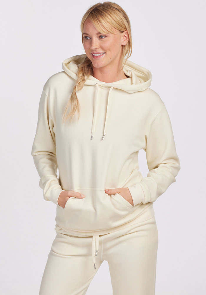 Model wearing Avery hoodie - Cream