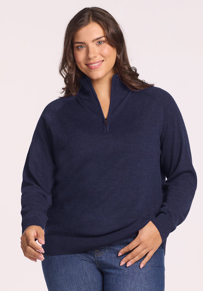 Collins Half Zip Sweater • Final Sale - Storm Cloud – Woolx