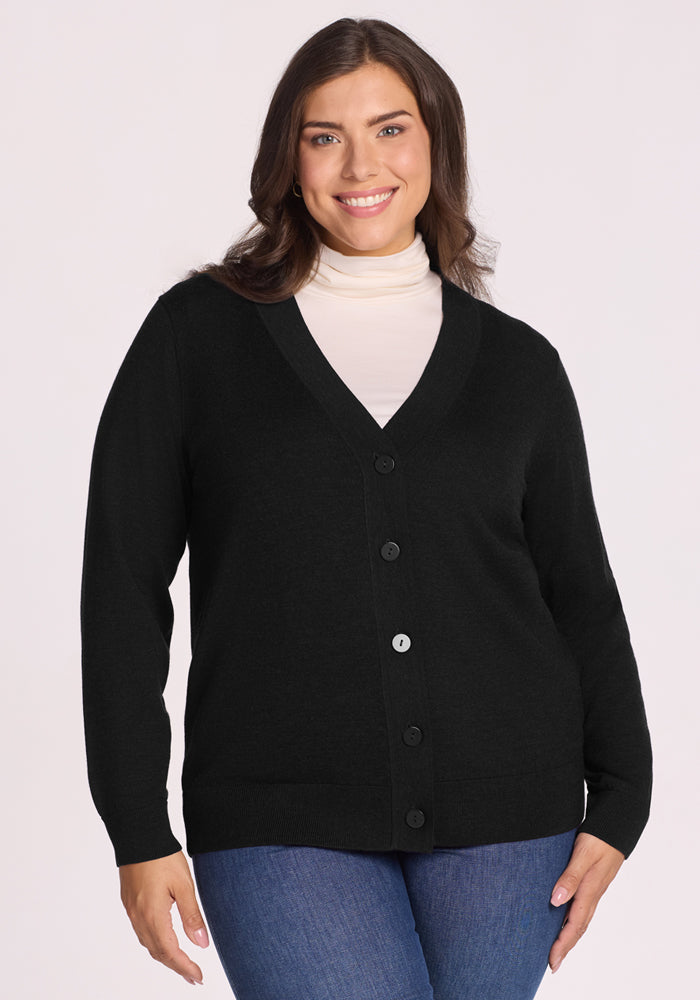 Gia Merino Wool Cardigan – Softest Button-Front Sweater for Travel