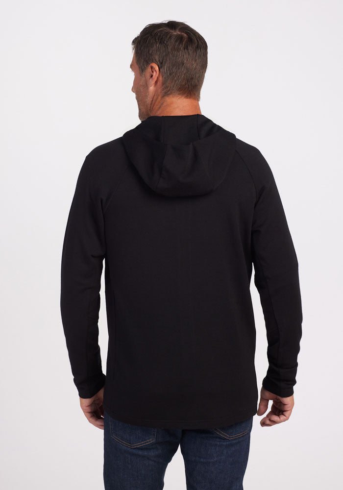 Mens Merino wool hooded sweatshirt - Black