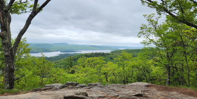 View from Mount Severance trail head, overlooking Schroon Lake