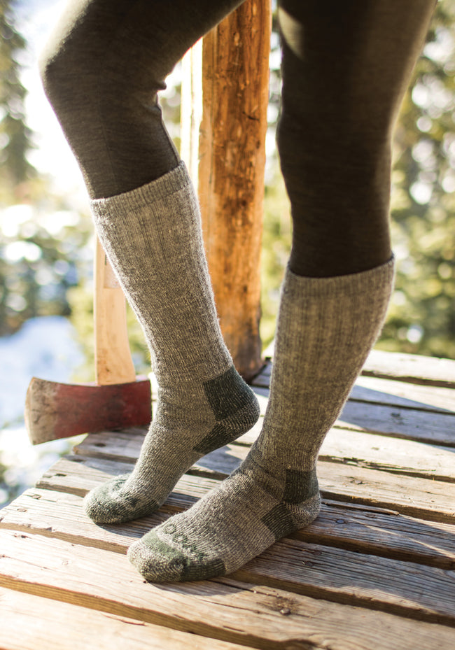 Womens Extreme Over The Calf Socks - Forest Dark Moss