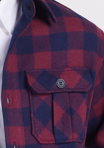 Zoomed image of pocket - Cranberry Navy Checkered