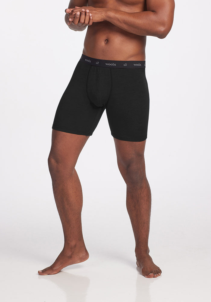 Model wearing Jazzy boxers - black