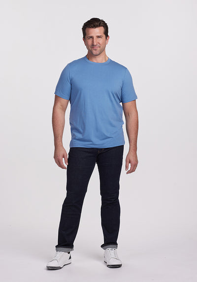 Model wearing Endurance tee - Coronet Blue
