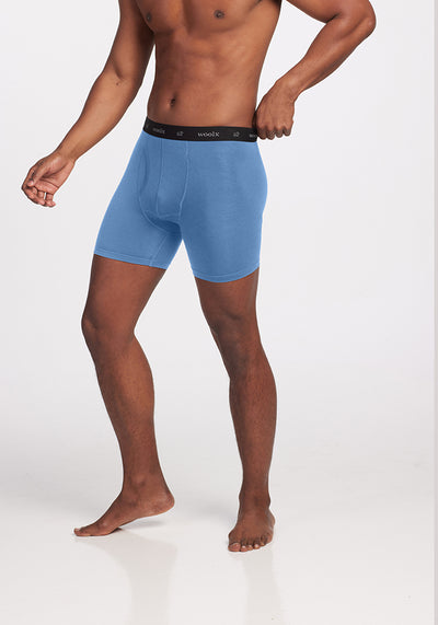 Model wearing Reaction boxers - Coronet Blue