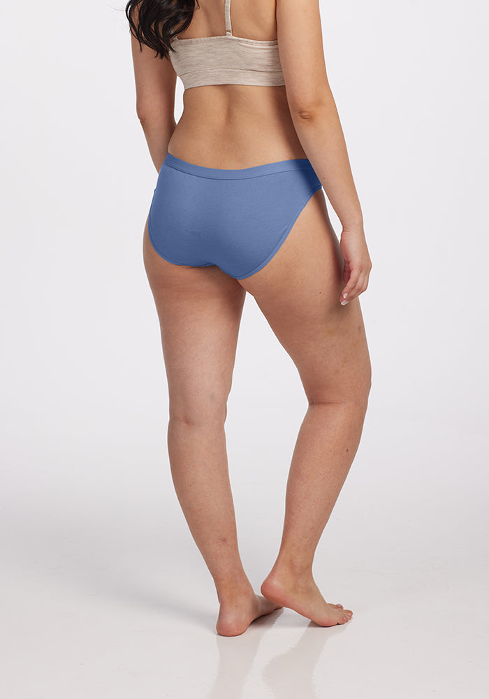 Model wearing Roxie bikini - Coronet Blue