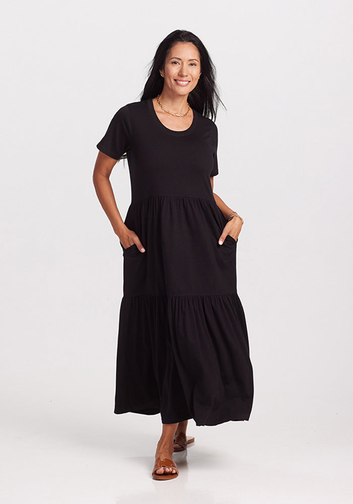 Model wearing Lucia Dress - Black