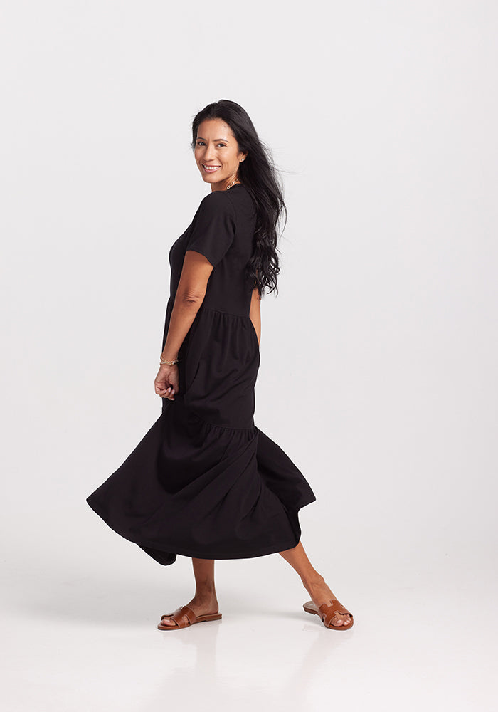 Model wearing Lucia dress - Black