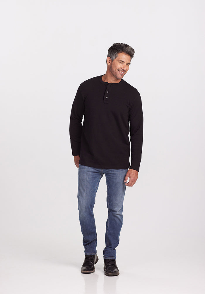 Mens Merino Wool Henley - Woolx Jackson