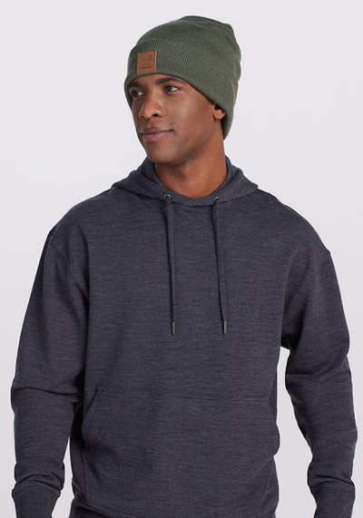Model wearing Chase hoodie - Pebble grey melange
