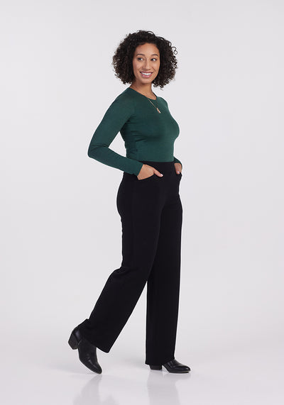 Model wearing tall Ellie pants - Black