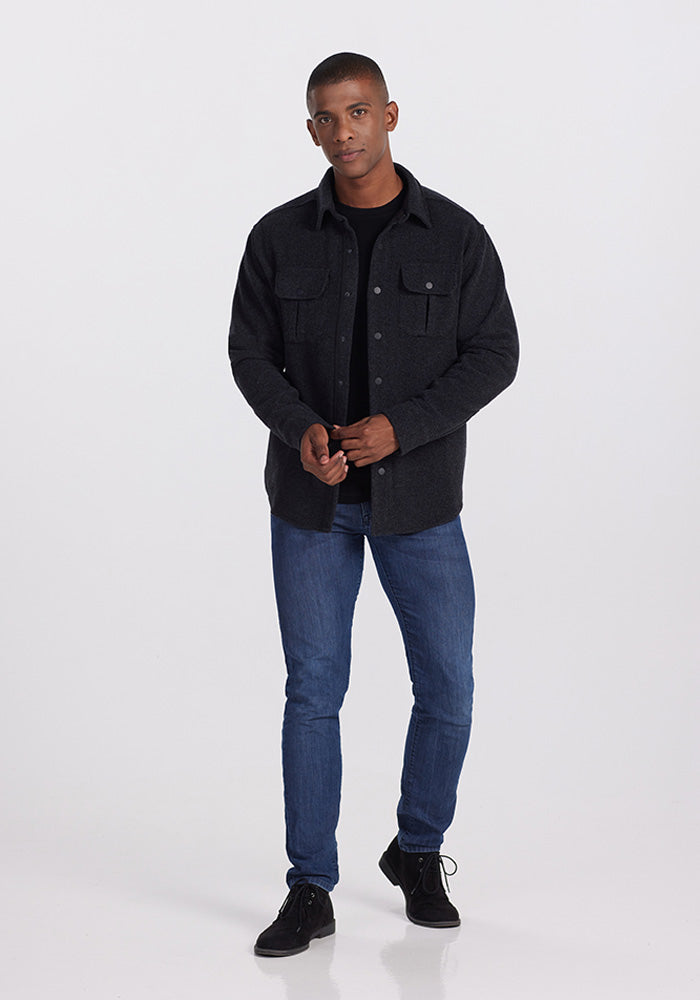 wool dress shirt Button Down G - Rust Tan Brown Plaid / 42 The Button Down Shirt by Johnson Woolen Mills features a 6 button front Merino Wool Dress Shirt |