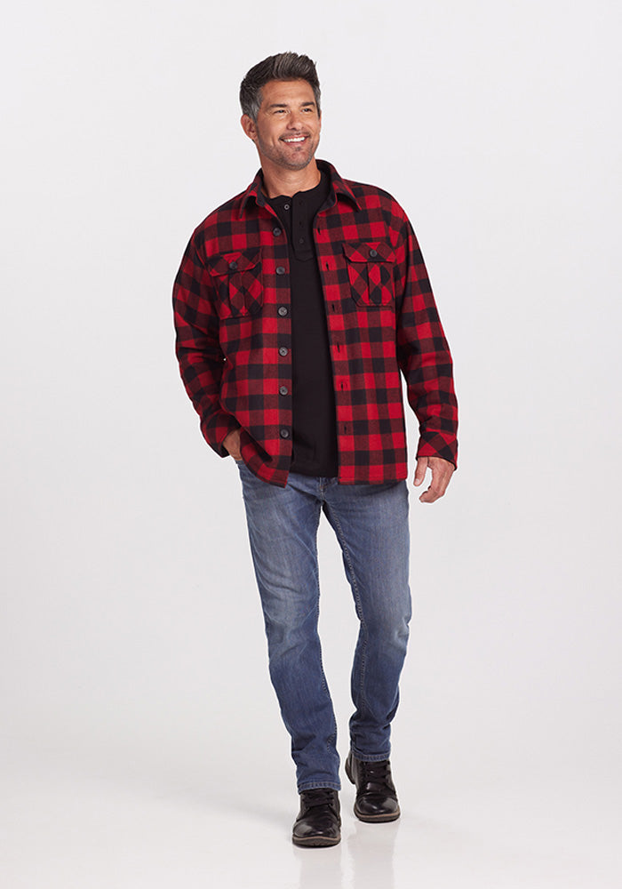 Red black checkered sales jacket