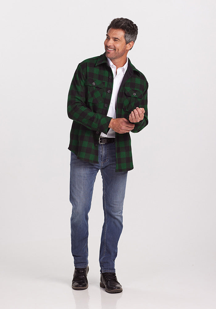 Burlington Jacket Green Black Plaid Woolx