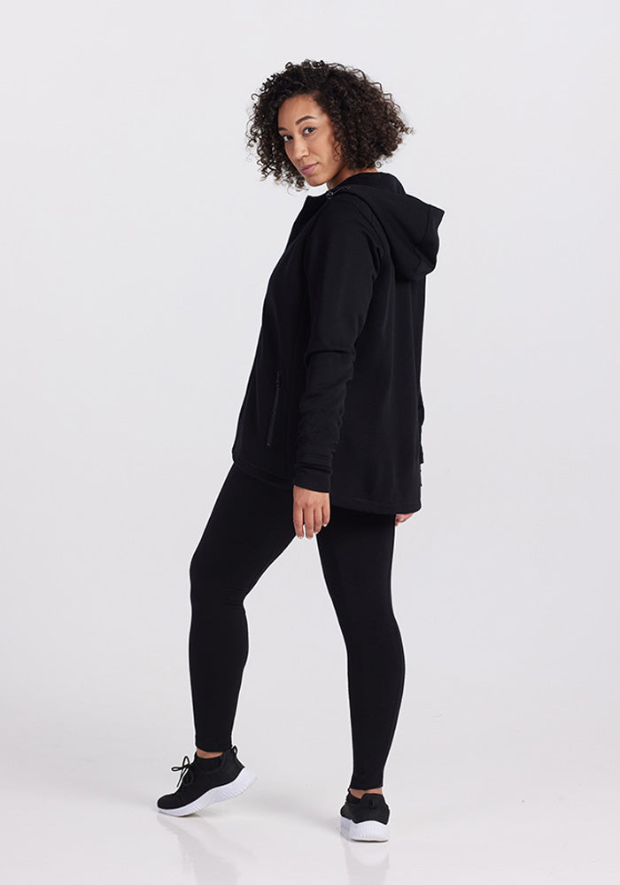 Model wearing Cubby hoodie - Black