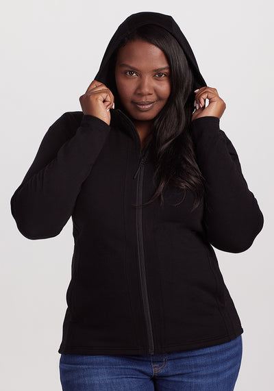 Model wearing Zoey hoodie - Black