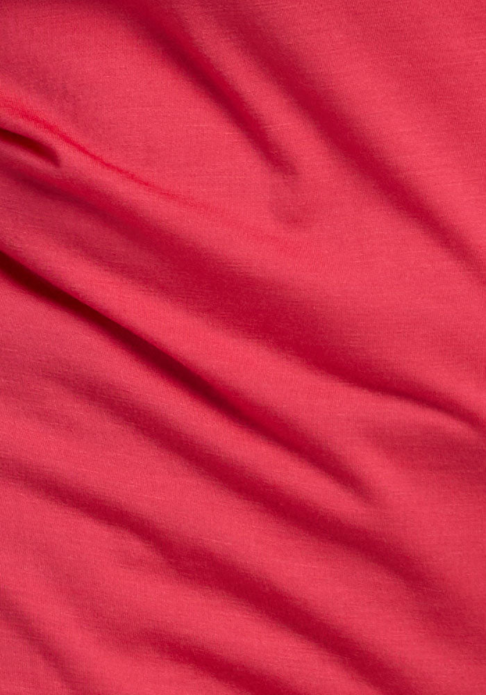 Close-up of Bella Tunic Top - Berry Ice Pop by Woolx, perfect lightweight summer Merino women’s top.