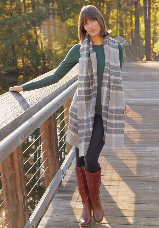Bradie Scarf - Dark Grey Plaid