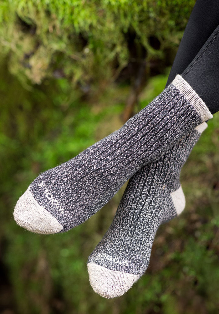 Womens Cozy Mini Crew Sock - Black – Woolx