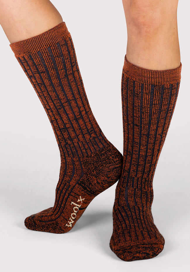 Womens Joey Mid Calf Socks - Cinnamon Spice