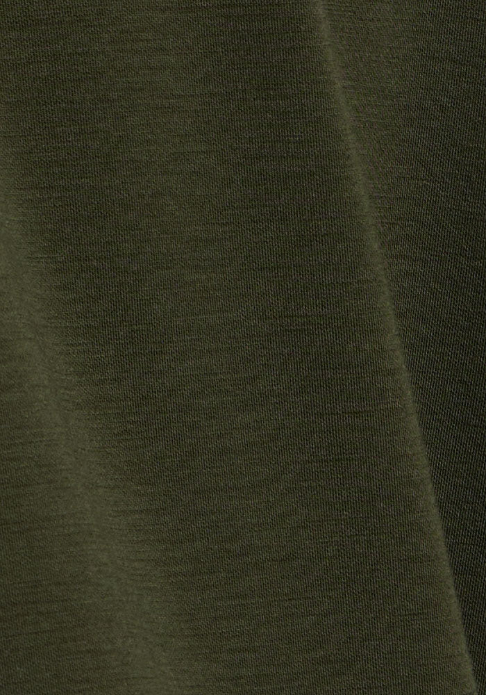 Cozy olive green fabric with fine texture and soft shadow—ideal for the Woolx Avery Hoodie - Duffel Bag.