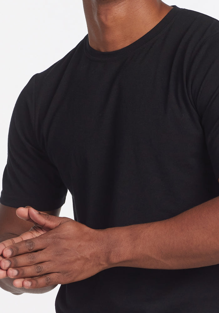 Mens Short Sleeve Merino Wool Top - Wicks Moisture, Lightweight