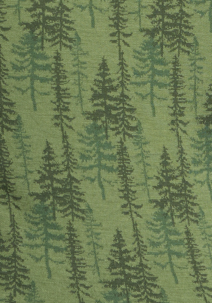 Woolx Taylor Baselayer Leggings—Forest Friends print: cozy winter Merino wool leggings with a pine tree pattern.