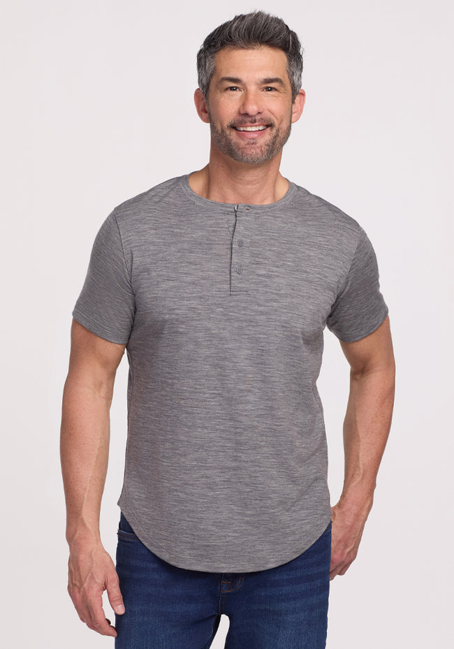Bronx Henley - Graphite Heather