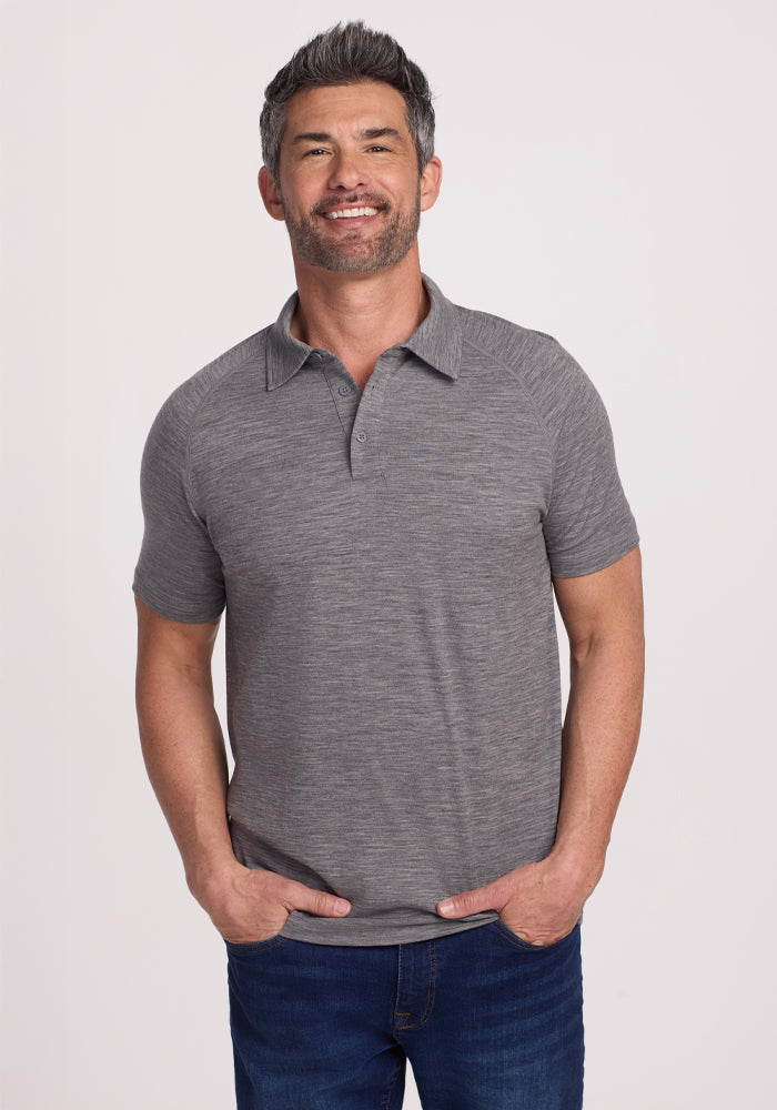 Mens Merino Wool Polo Shirt - Woolx Summit - Free Shipping