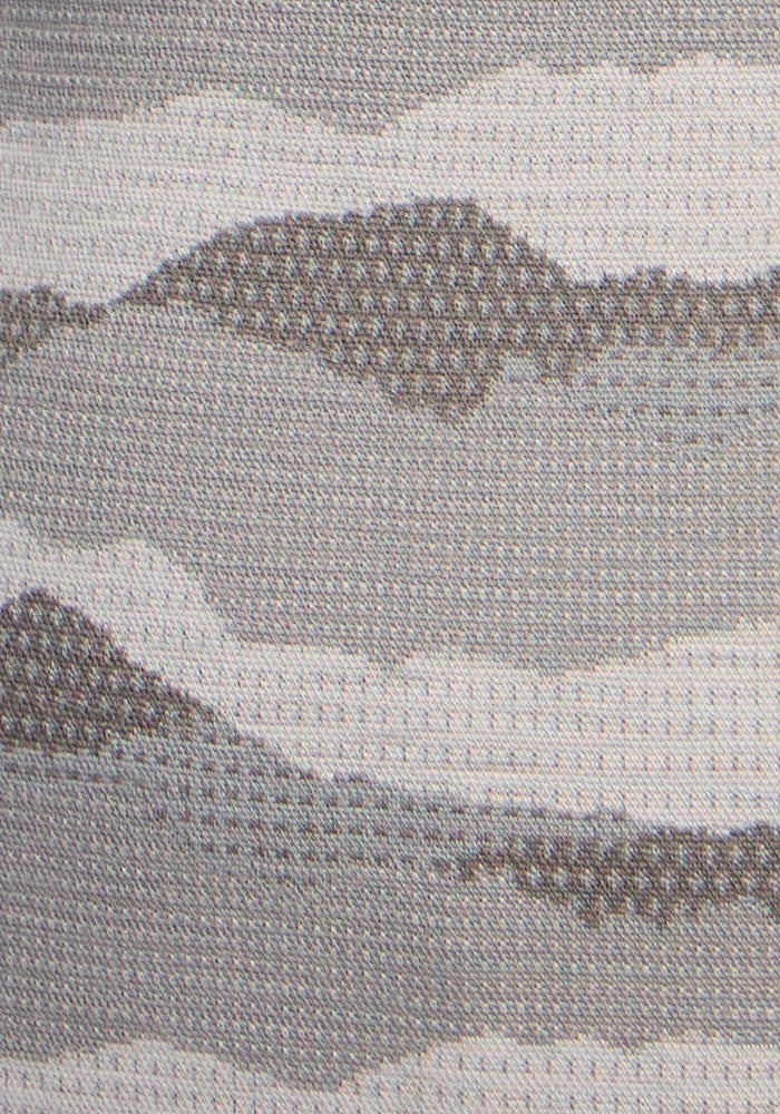 Woolx Maddie Baselayer Top - High Peaks: gray/white abstract wave print, perfect for women’s winter layering.