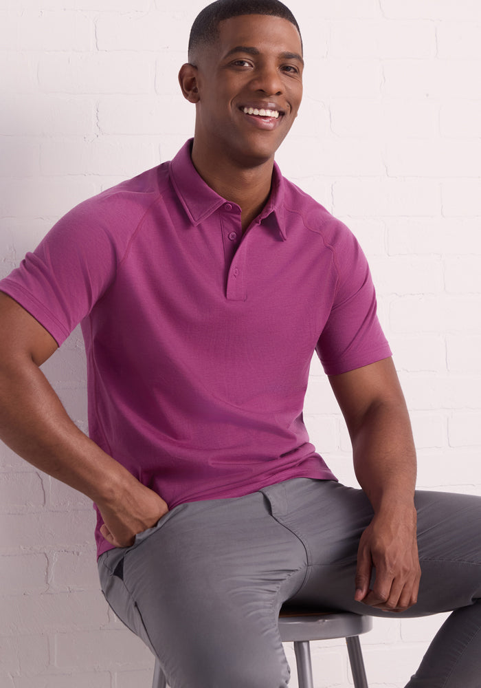 Mens Merino Wool Polo Shirt - Woolx Summit