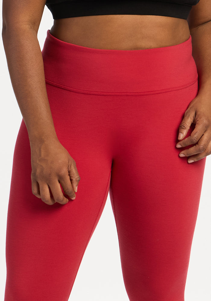 High-waisted Angela Leggings - Maraschino Cherry in cherry red.