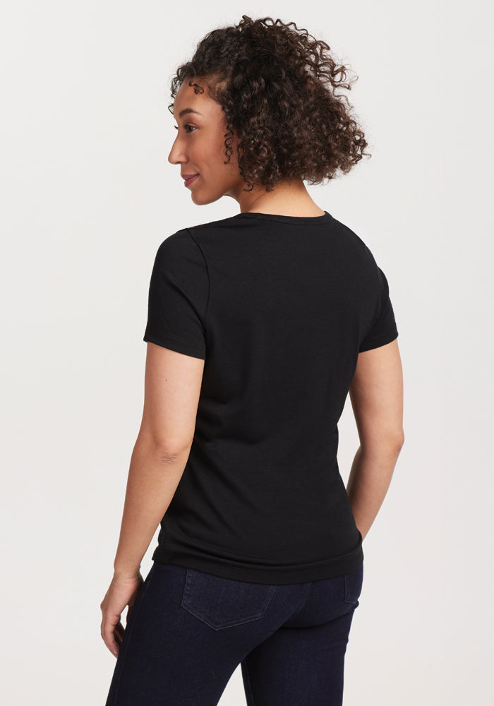 Womens Merino Wool Crew Neck Tee - Loose Fitting Breathable T