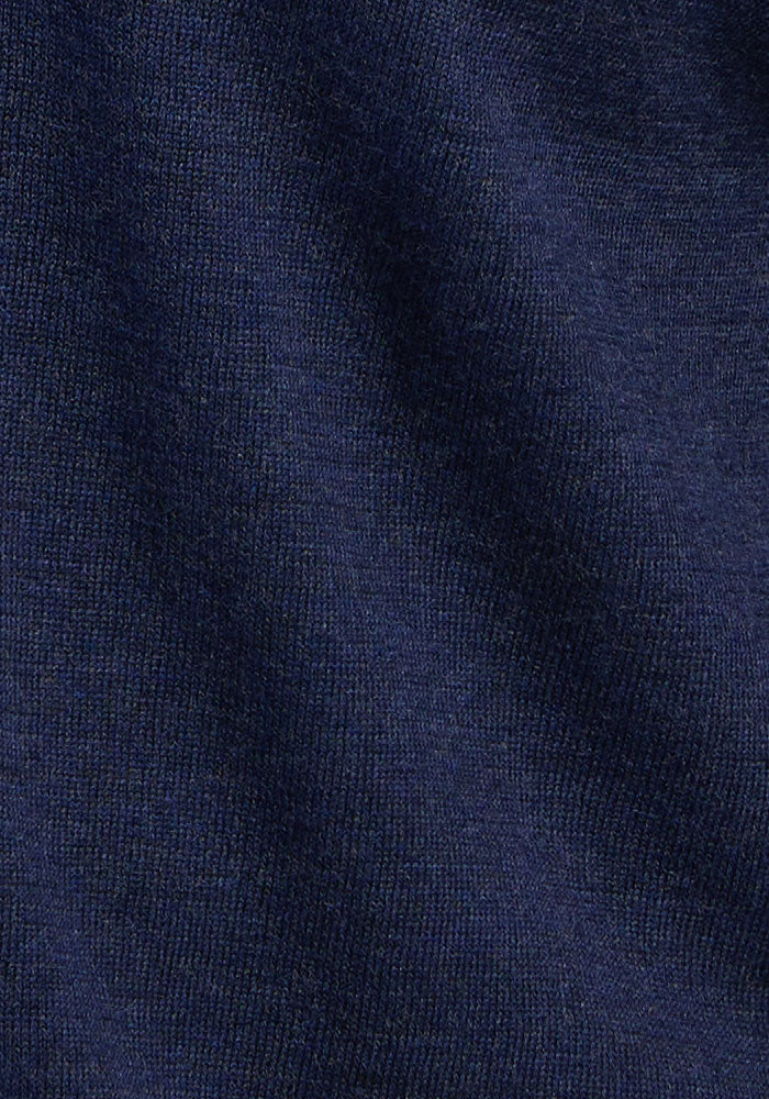 Close-up of Woolx Macie Sweater in Ocean Cavern, featuring a soft, textured fabric perfect for cozy comfort.