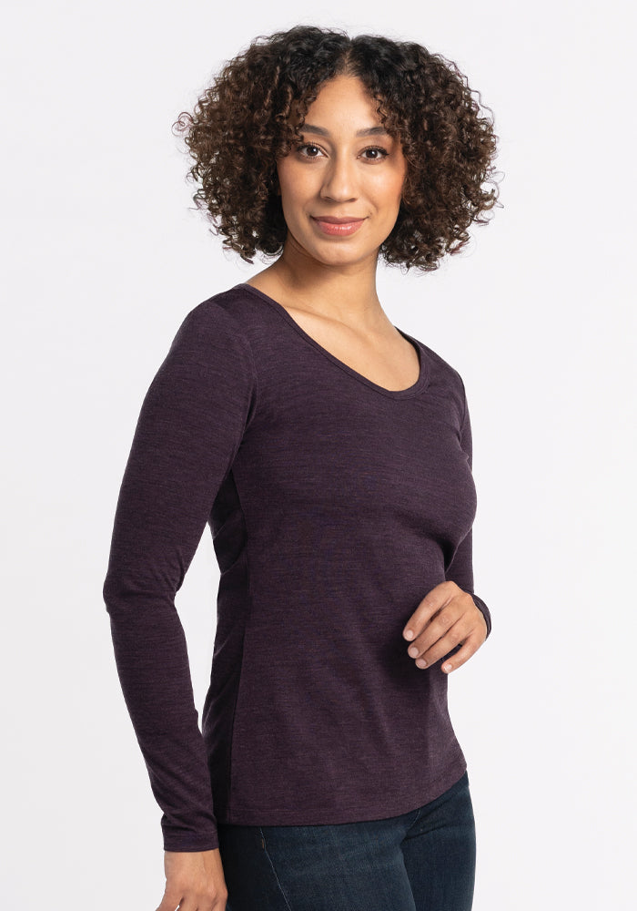 Layla V Neck Top Deep Plum / XSM Layla V Neck Top Deep Plum / XSM