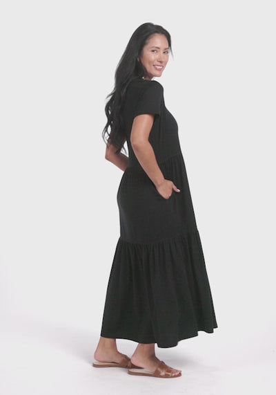 Model wearing Lucia dress - Black