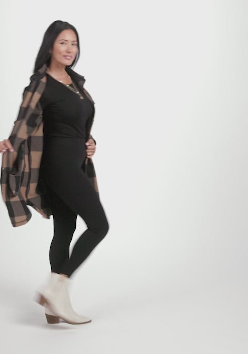 Video of Model wearing Sutton - Camel Checkered