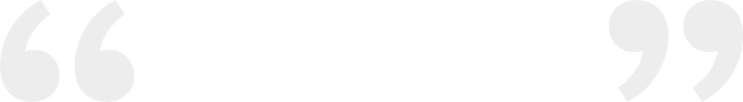 Large, light gray quotation marks appear in each corner of a plain white background, suggesting space for a quote or testimonial in the center.