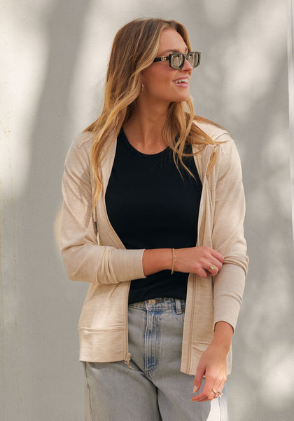Merino Wool Lightweight Hooded Sweatshirt | Wool Travel Hoodie – Woolx
