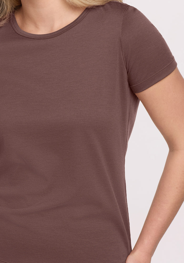 Womens Merino Wool Crew Neck Tee - Loose Fitting Breathable T