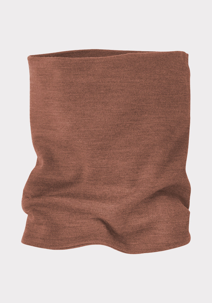 The Woolx Neck Gaiter - Sable Heather is shown against a plain, light background.