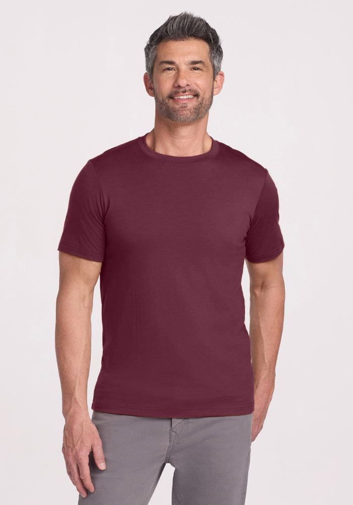 Mens Short Sleeve Merino Wool Top - Wicks Moisture, Lightweight