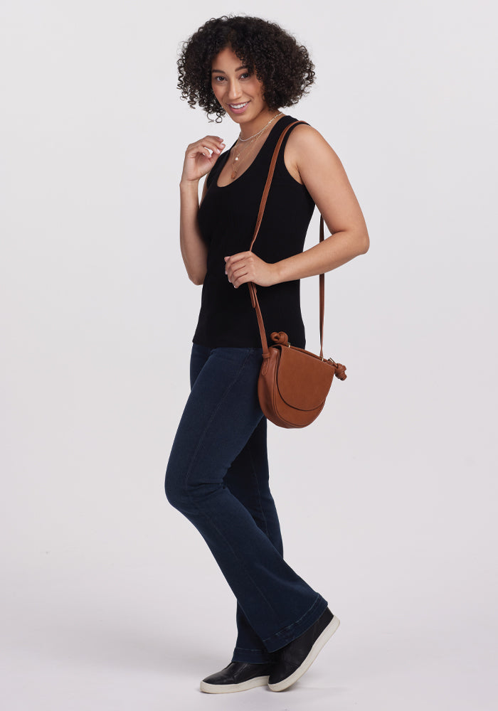 Black Ribbed Merino Wool Tank Top | Ultra-Soft, Breathable