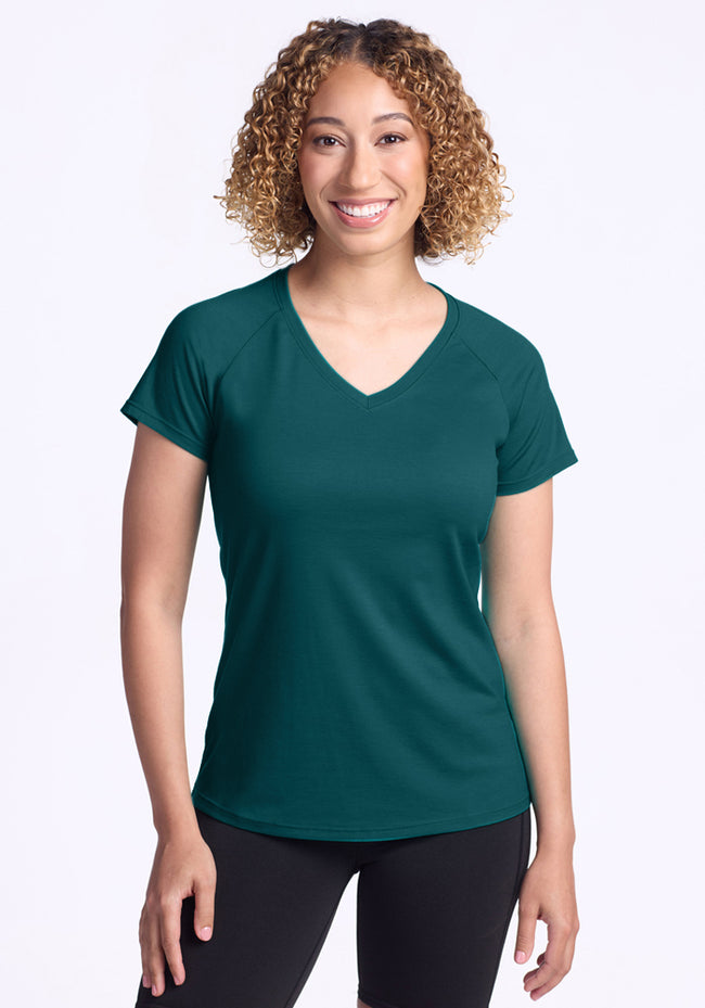 Mia V Neck - Riverbank Green