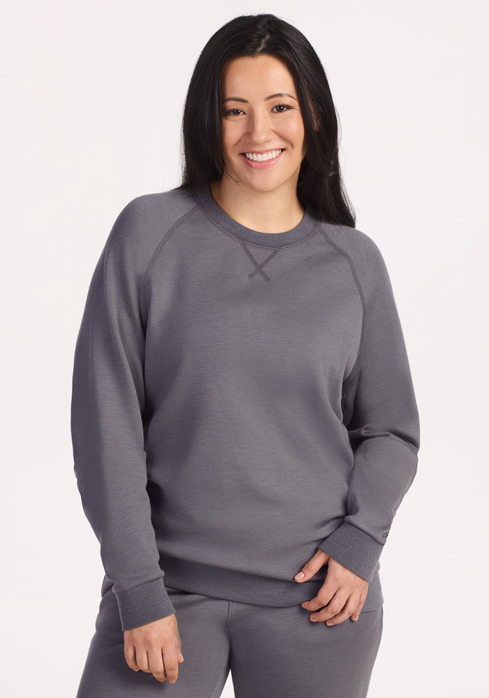 Merino Wool Pull Over Sweatshirt For Women - Woolx Bailey - Free