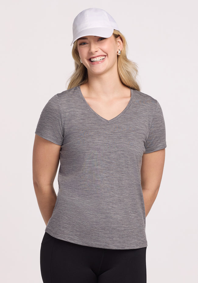 Junie V Neck - Graphite Heather